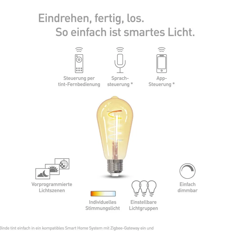 Müller licht tint LED lamp Retro Gold E27 5,5W