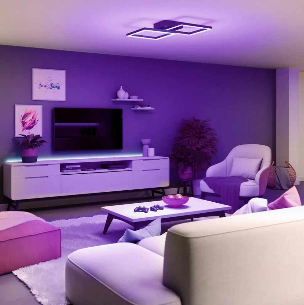 Müller Licht tint LED plafondlamp Cano, RGB, CCT, zwart