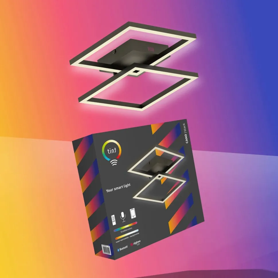 Müller Licht tint LED plafondlamp Cano, RGB, CCT, zwart