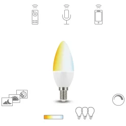 Müller licht tint white LED-kaarslamp E14 5,8W