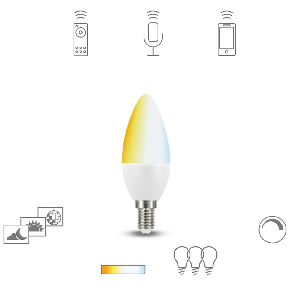 Müller licht tint white LED-kaarslamp E14 5,8W