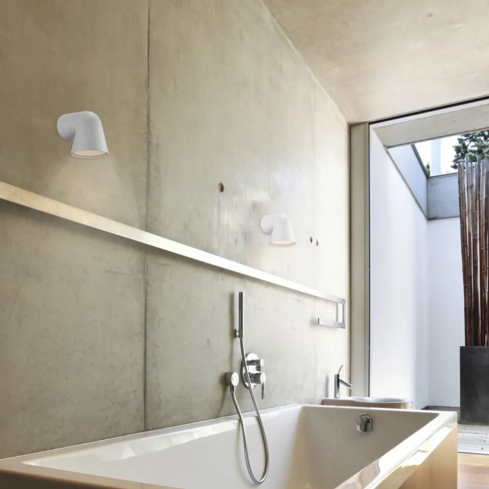 Moderne buitenwandlamp Front in wit