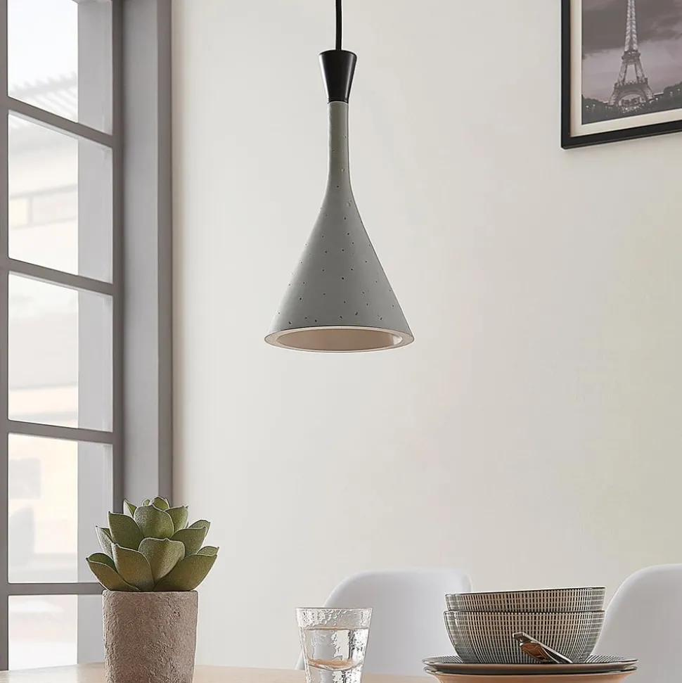 Moderne hanglamp Flynn, betongrijs