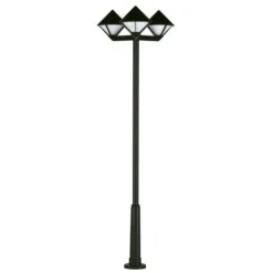 Moderne lantaarnpaal 181, zwart, 3-lamps