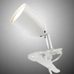 Moderne LED klemlamp LEO in wit