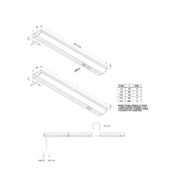 ModuLite F LED meubelverlichting, zwart, 60 cm, 3.000 K, aluminium