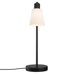 Molli tafellamp, hoogte 46 cm, zwart, glas, metaal