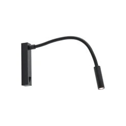 Molto Luce Arok LED wandlamp, zwart, aluminium, projectie 49 cm