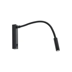 Molto Luce Arok LED wandlamp, zwart, aluminium, projectie 49 cm