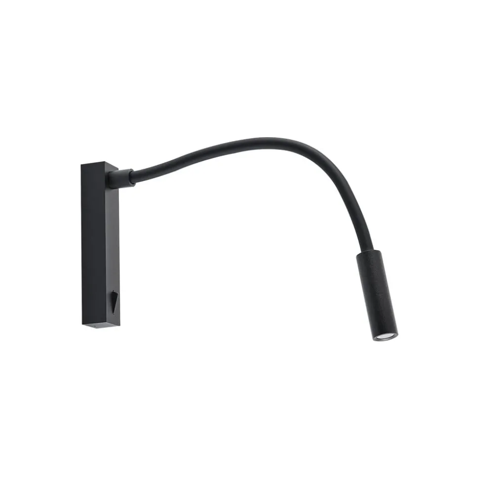 Molto Luce Arok LED wandlamp, zwart, aluminium, projectie 49 cm