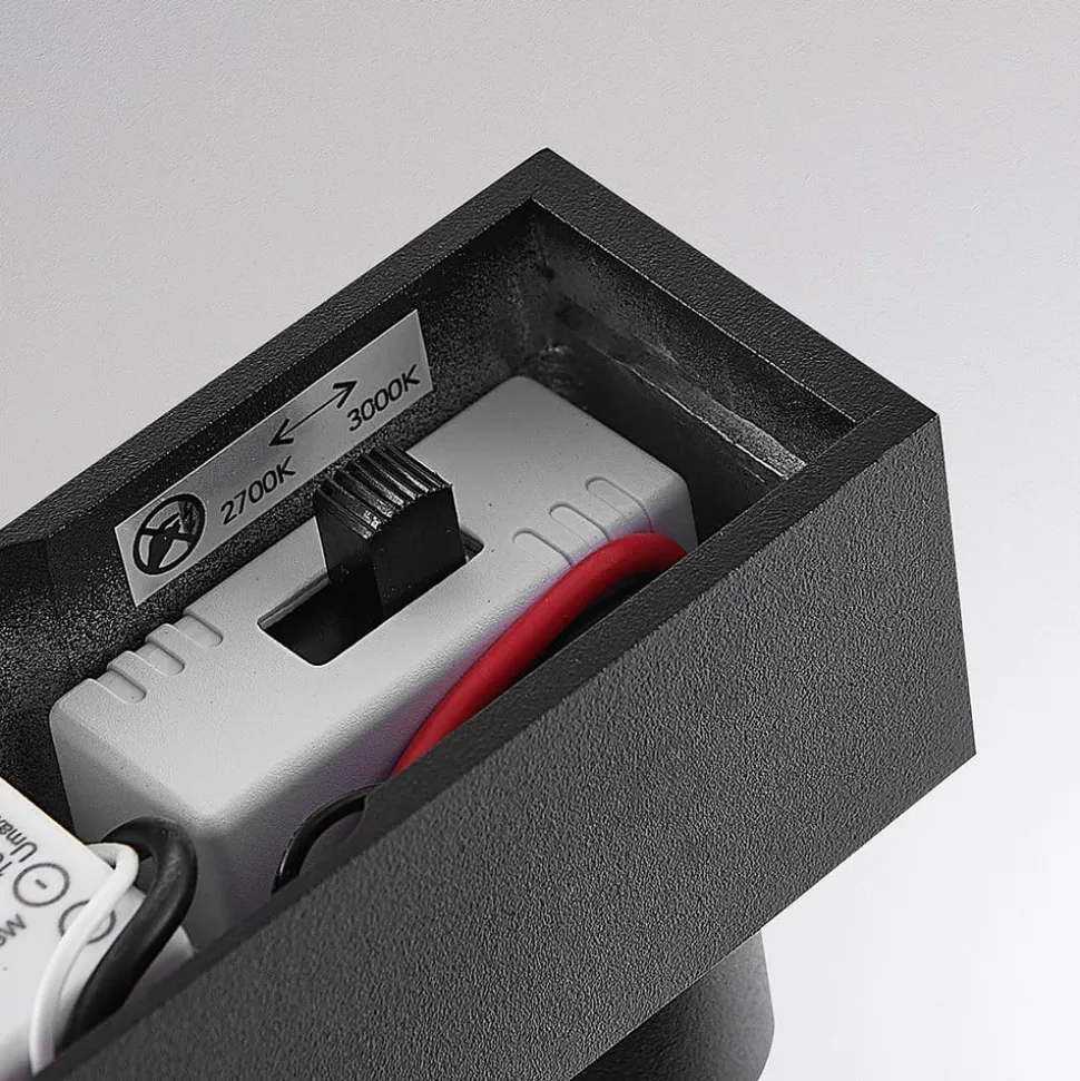 Molto Luce Arok LED wandlamp, zwart, aluminium, projectie 49 cm