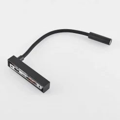 Molto Luce Arok LED wandlamp, zwart, aluminium, projectie 49 cm