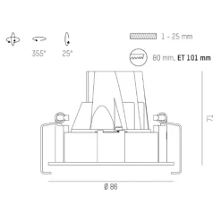 Molto Luce Dark Night inbouw 2700K zwart/wit