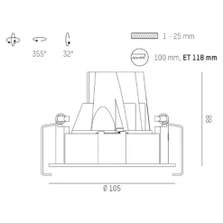 Molto Luce Dark Night R inbouw 4000K wit/zwart