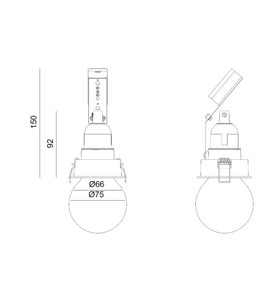 Molto Luce inbouwlamp Willi 68R, wit, aluminium, E27