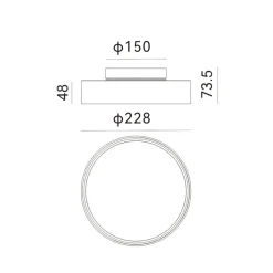 Molto Luce LED buiten plafondlamp Nona, Ø 22,8 cm, antraciet