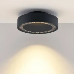 Molto Luce LED buiten plafondlamp Nona, Ø 22,8 cm, antraciet