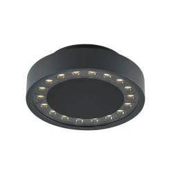 Molto Luce LED buiten plafondlamp Nona, Ø 18,2 cm, antraciet