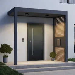 Molto Luce LED buiten plafondlamp Nona, Ø 18,2 cm, antraciet