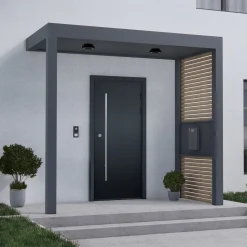 Molto Luce LED buiten plafondlamp Nona, Ø 18,2 cm, antraciet