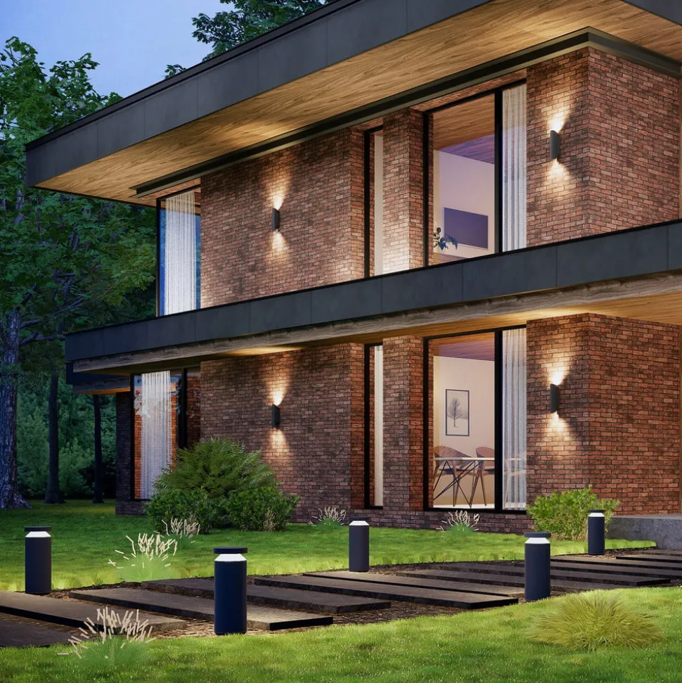 Molto Luce LED sokkellamp Mona, Ø 18 cm, aluminium, hoogte 45 cm