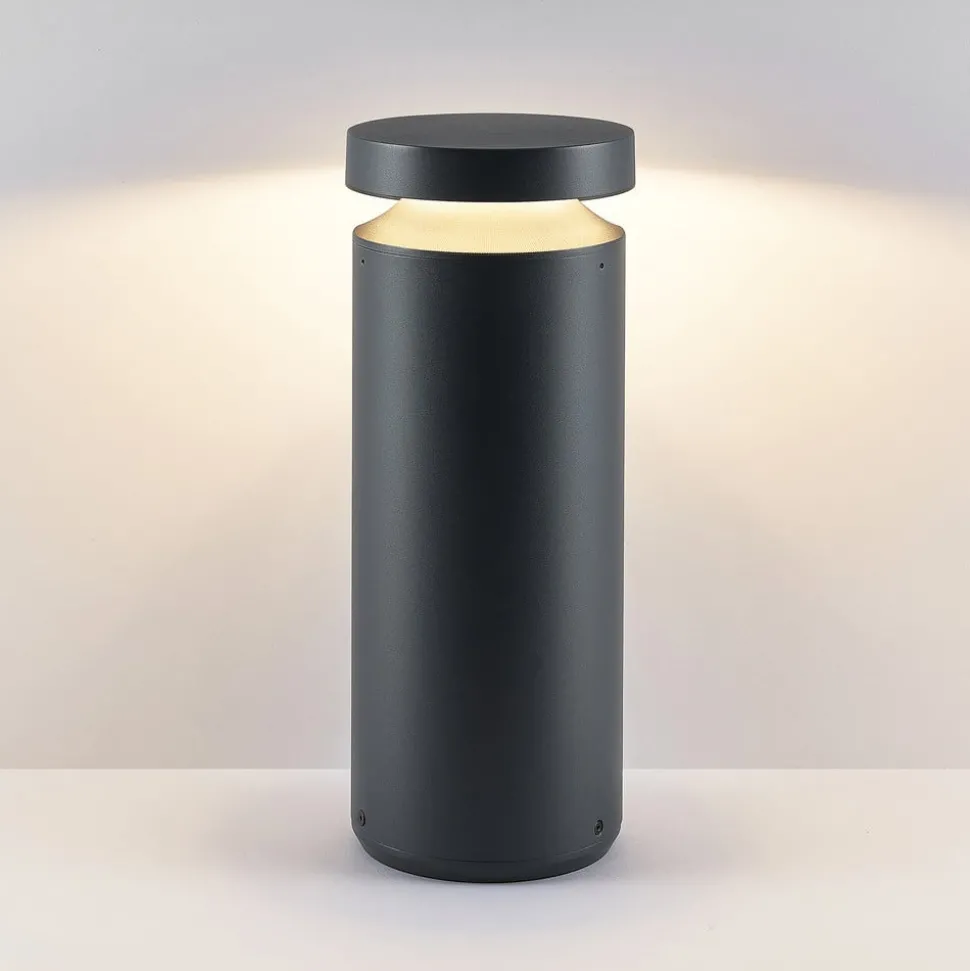 Molto Luce LED sokkellamp Mona, Ø 18 cm, aluminium, hoogte 45 cm