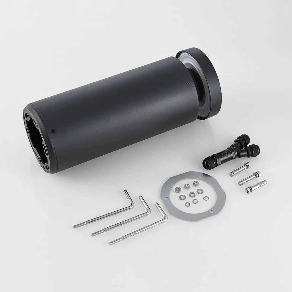 Molto Luce LED sokkellamp Mona, Ø 18 cm, aluminium, hoogte 45 cm