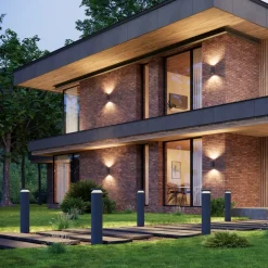 Molto Luce LED sokkellamp Mona, Ø 18 cm, aluminium, hoogte 85 cm