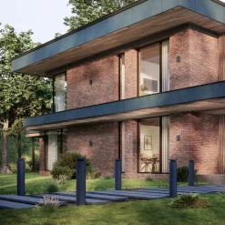 Molto Luce LED sokkellamp Mona, Ø 18 cm, aluminium, hoogte 85 cm