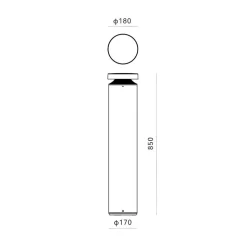 Molto Luce LED sokkellamp Mona, Ø 18 cm, aluminium, hoogte 85 cm