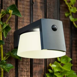 Moon LED wandlamp op zonne-energie, antraciet, bewegingsmelder, IP44