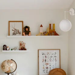 Moon wandlamp, 35 cm, zandkleurig, glas, stekker, E27