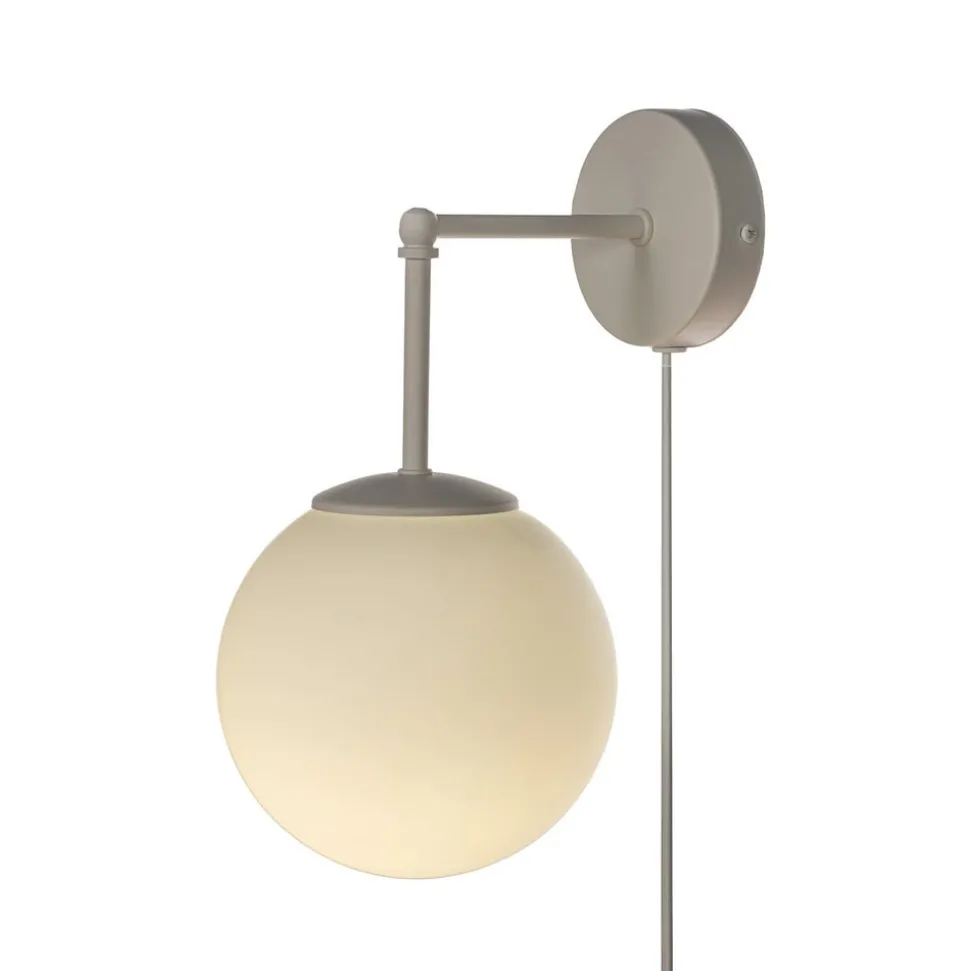 Moon wandlamp, 35 cm, zandkleurig, glas, stekker, E27