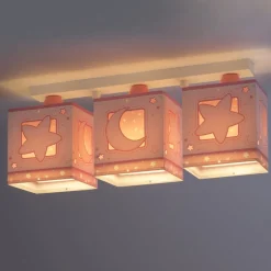 Moonlight plafondlamp voor kinderen, 3-lamps, roze