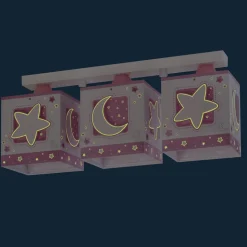 Moonlight plafondlamp voor kinderen, 3-lamps, roze