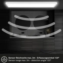 Move LED paneel, sensor, 98 x 20 cm, IP44, kunststof, wit