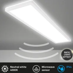 Move LED paneel, sensor, 98 x 20 cm, IP44, kunststof, wit