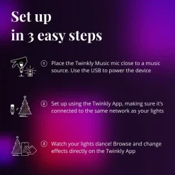 Muzieksensor voor twinkly, USB, zwart