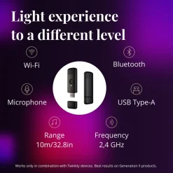 Muzieksensor voor twinkly, USB, zwart