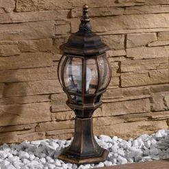 Nadesha sokkellamp, geborsteld goud