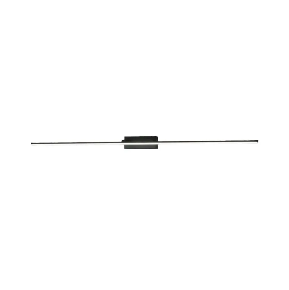 Nala LED spiegellamp, zwart, breedte 110 cm, metaal