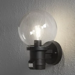 Nemi buitenwandlamp met bewegingsmelder, zwart