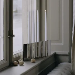 New Works kandelaar Ripply, breedte 33 cm, roestvrij staal