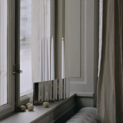 New Works kandelaar Ripply, breedte 33 cm, roestvrij staal