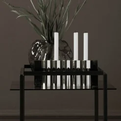 New Works kandelaar Ripply, breedte 33 cm, roestvrij staal