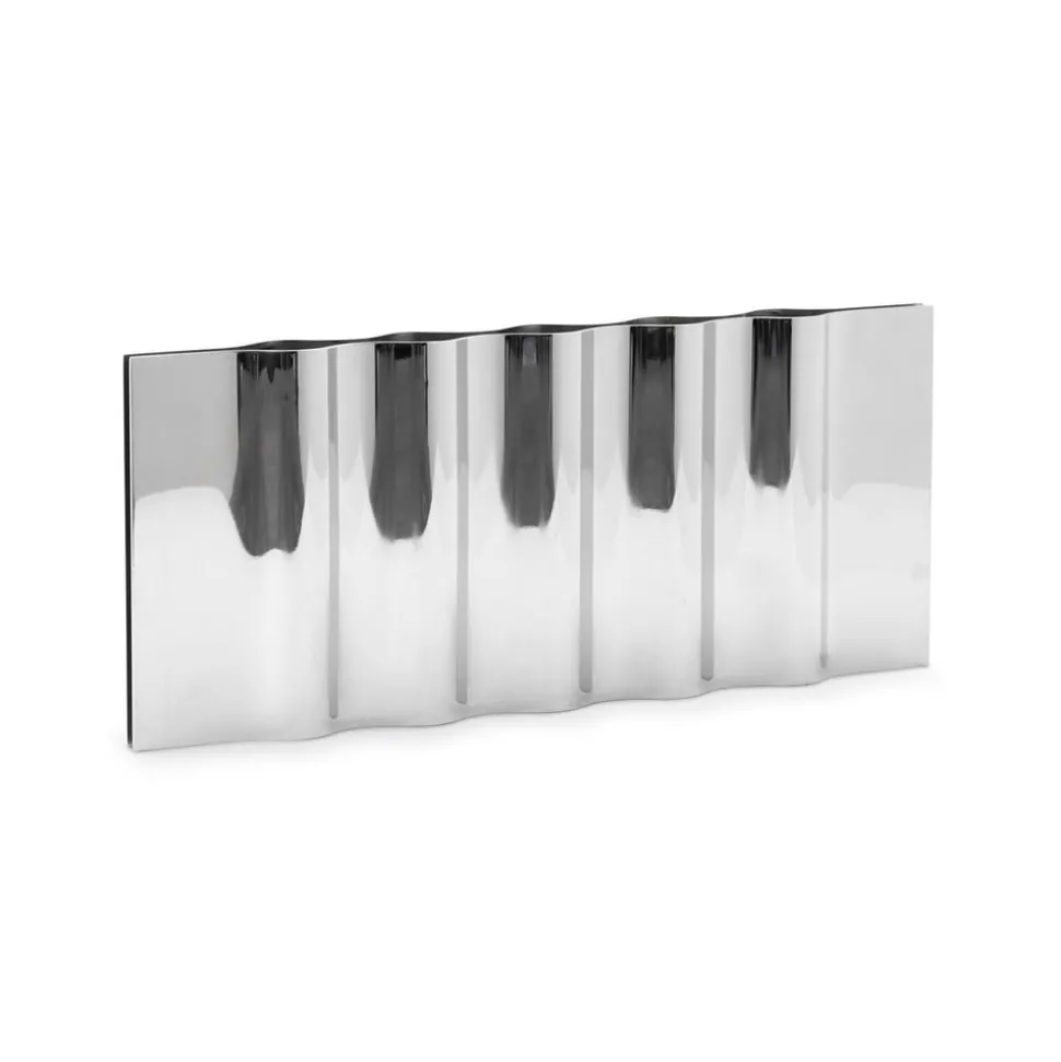 New Works kandelaar Ripply, breedte 33 cm, roestvrij staal