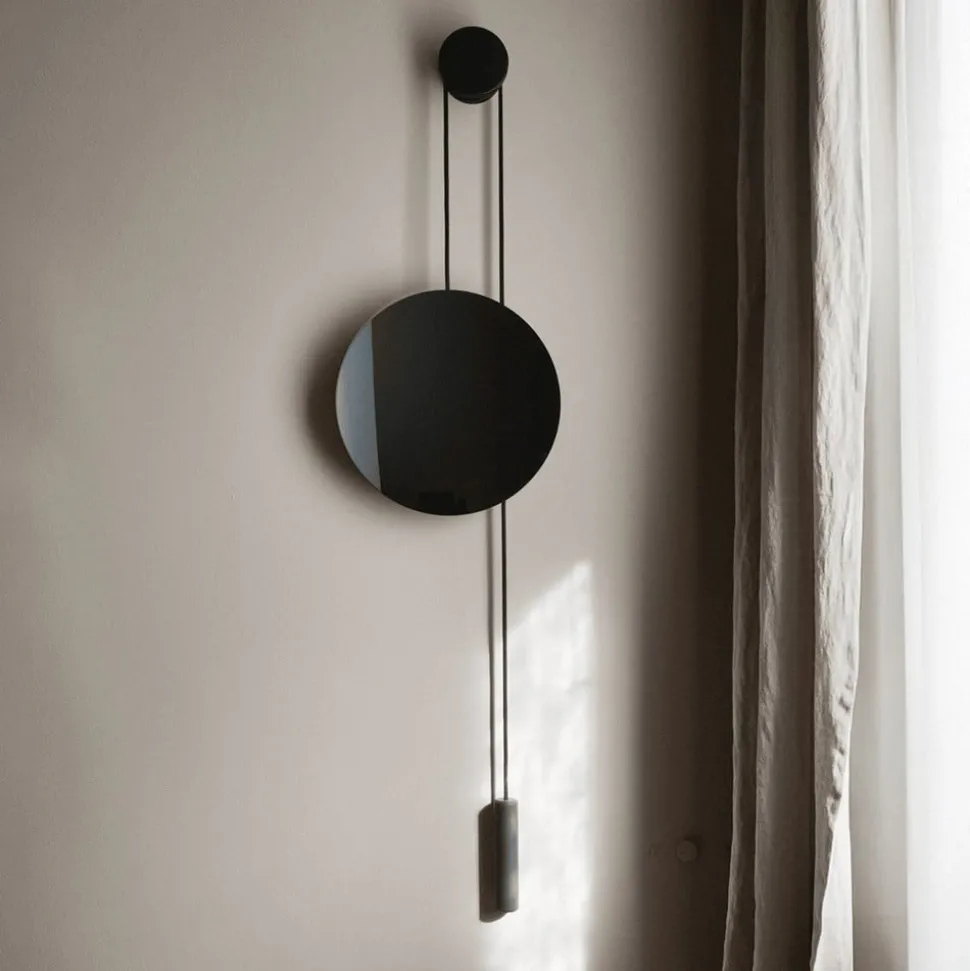 New Works spiegel Rise and Shine, zwart, Ø 45 cm, glas