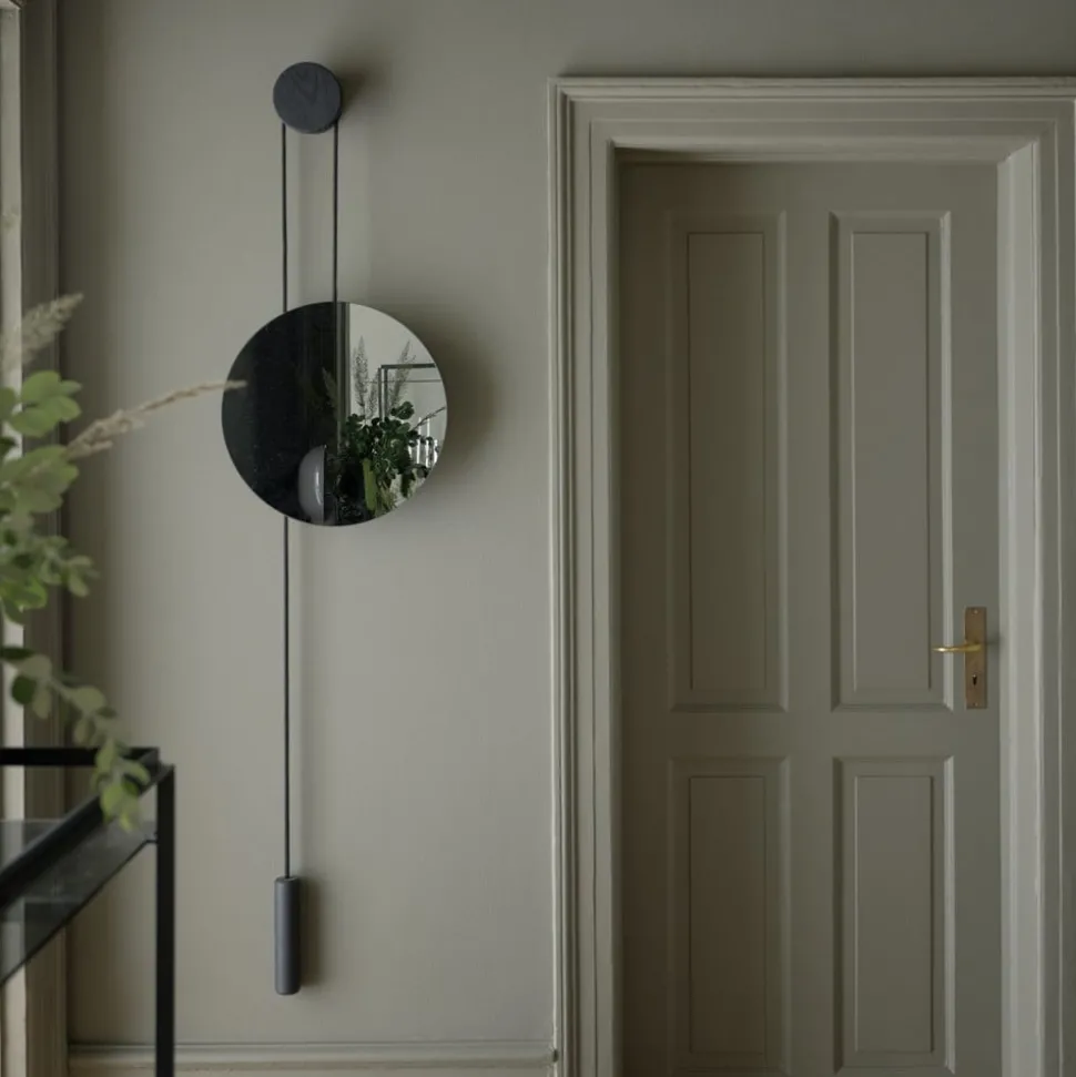 New Works spiegel Rise and Shine, zwart, Ø 45 cm, glas