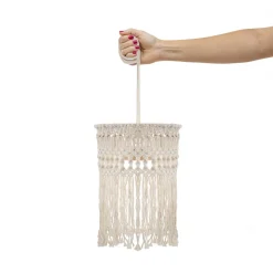 Newgarden hanglamp Mykonos, wit, katoen