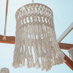 Newgarden hanglamp Mykonos, wit, katoen